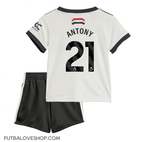 Dres Manchester United Antony #21 Tretina pre deti 2024-25 Krátky Rukáv (+ trenírky)